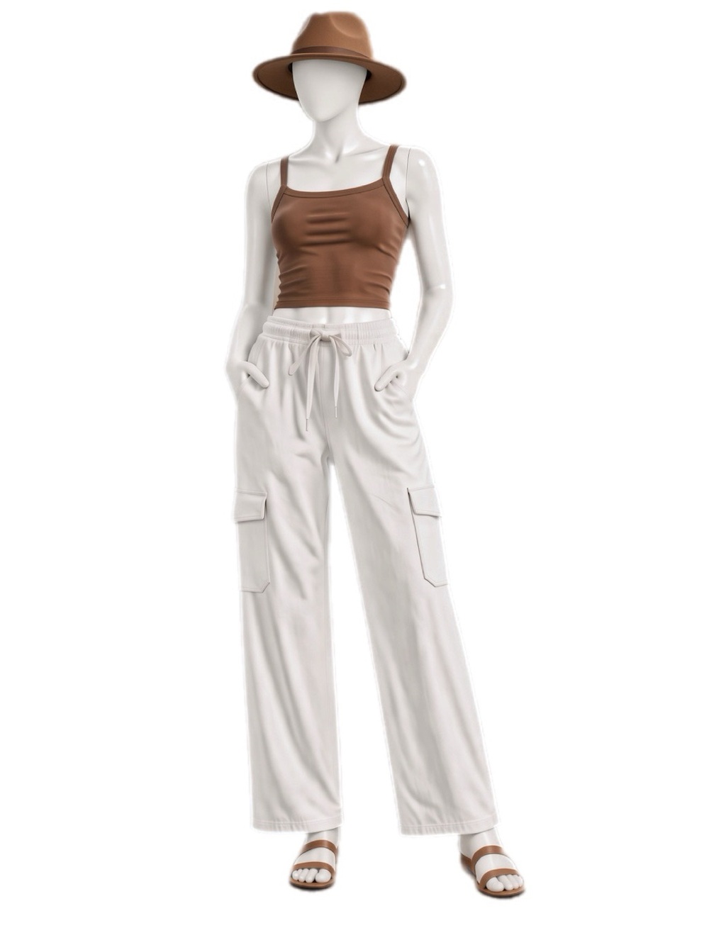 DAY & MOON off white wide leg pull on pants S M L